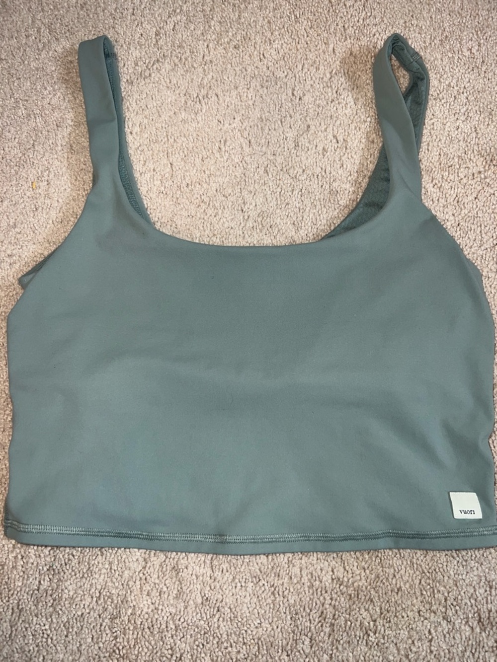 Vuori Sage Green Scoop Crop Sports Bra